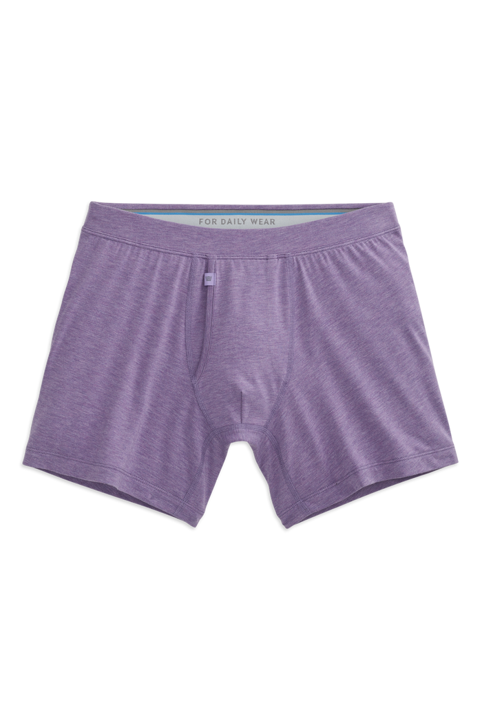 Blackberry Heather | Front view of SILVER Boxer Brief Blackberry Heather