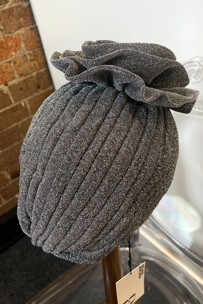 Silver Rosette Detail Lurex Turban image 2