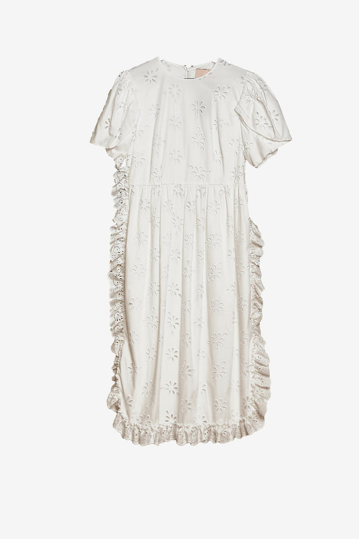Simone Rocha X H&M White Broderie Anglaise Midi Dress image 0