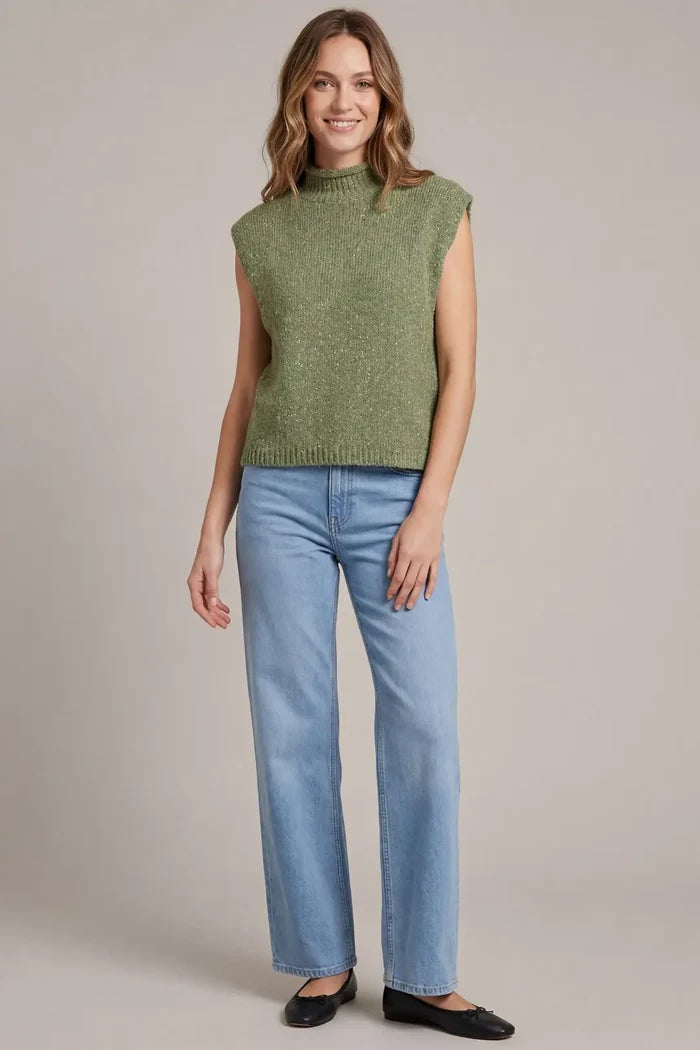 Sleeveless Mock Neck Sweater Vest
