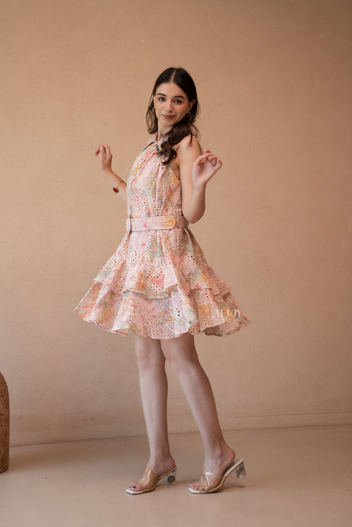 Soft Glam Floral Mini Dress