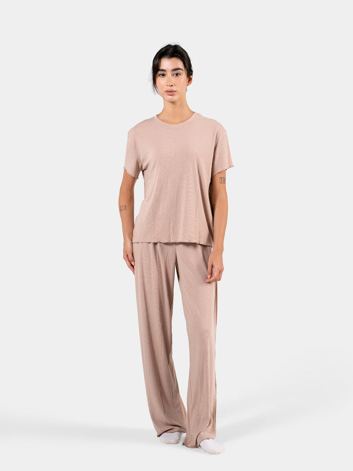 SOFT RIB PANT SET BEIGE 3
