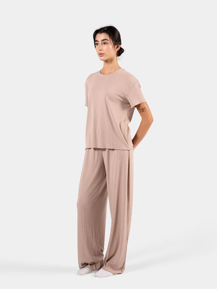SOFT RIB PANT SET BEIGE 5