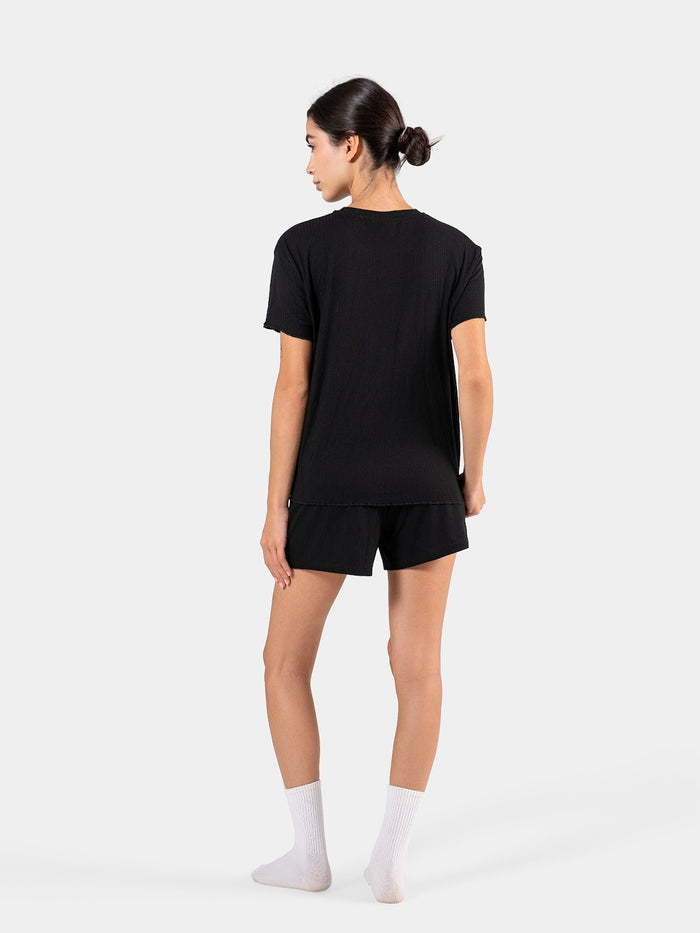 SOFT RIB SHORT SET BLACK 4