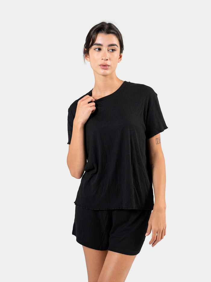 SOFT RIB SHORT SET BLACK 5