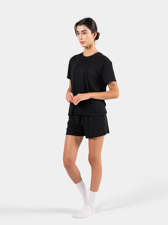 SOFT RIB SHORT SET BLACK 3