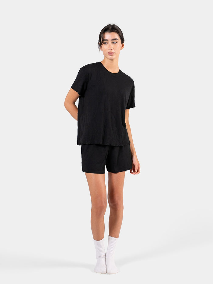 SOFT RIB SHORT SET BLACK 2