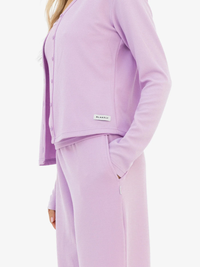 Soft Waffle Trousers - Purple
