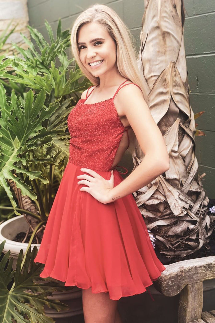 Sparkle Beading Blue Short Homecoming Dress