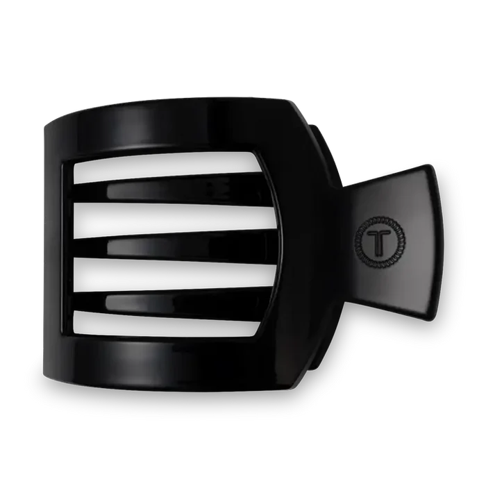 Square Flat Hair Clip | Jet Black | Medium