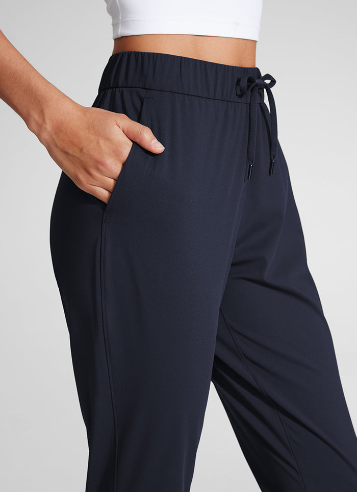 CRZ YOGA Women's Travel Slim Fit Stretch Drawstring 7/8 Pants 27'' Navy