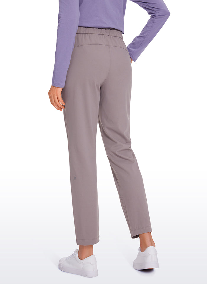CRZ YOGA Women's Travel Slim Fit Stretch Drawstring 7/8 Pants 27'' Lunar Rock