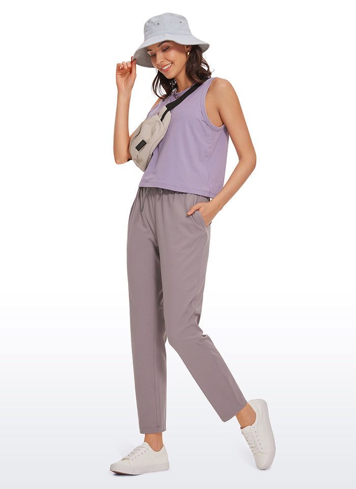 CRZ YOGA Women's Travel Slim Fit Stretch Drawstring 7/8 Pants 27'' Lunar Rock