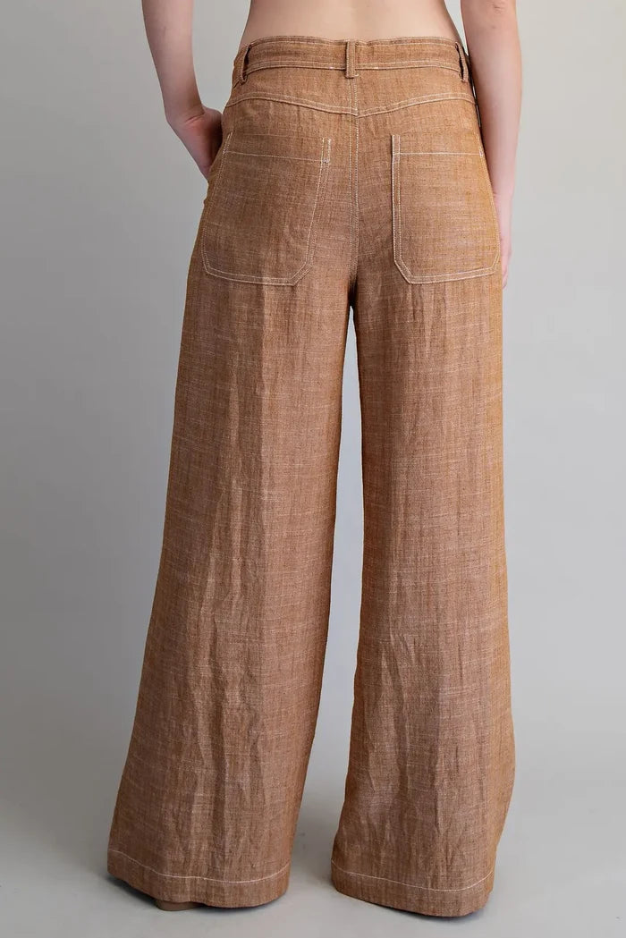 String Tie Straight Leg Pants
