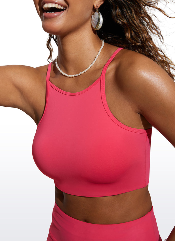 CRZ YOGA Women's Swimwear Tops Sunshine Bikini Top High Neck Magenta