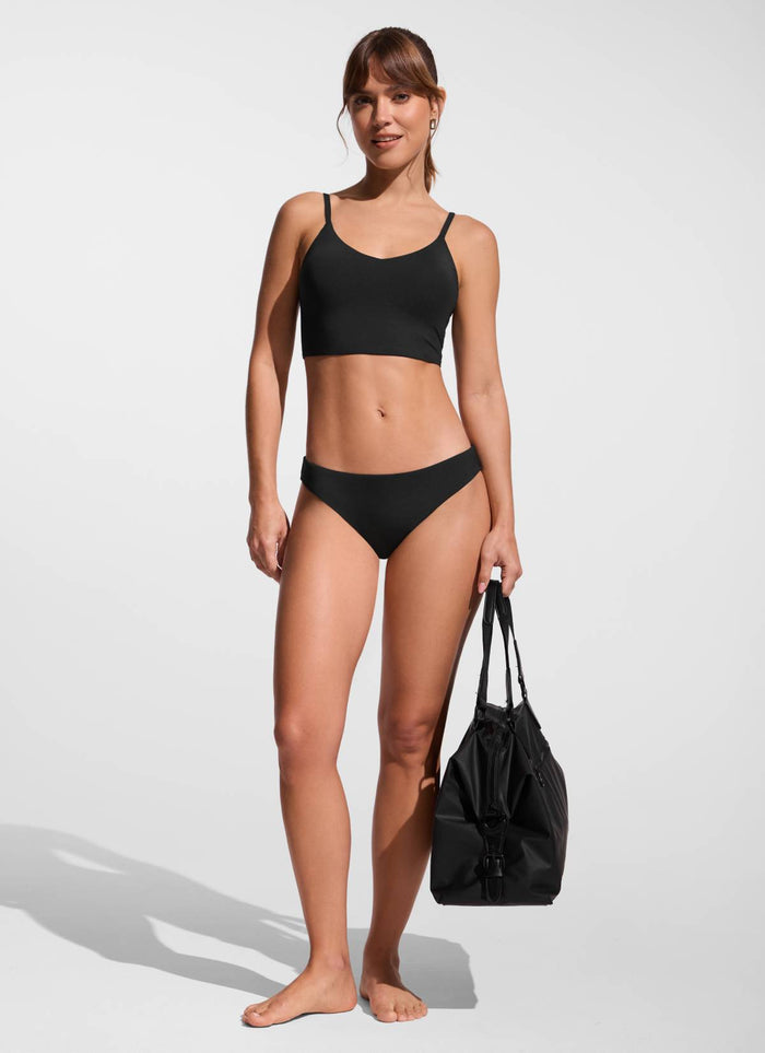 CRZ YOGA Women's Swimwear Bottoms Sunshine Bikini Bottoms Low Rise Black
