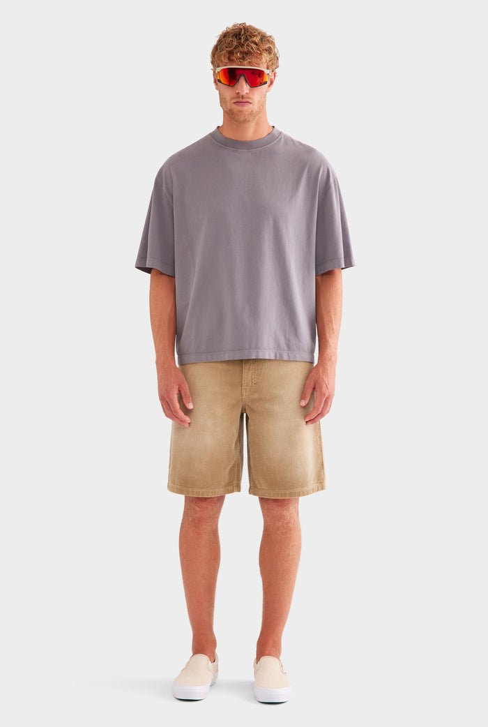 Supersized Cotton T-Shirt - Pigment Dyed Dark Grey