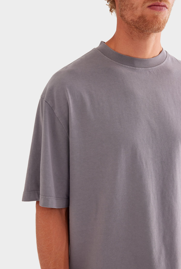 Supersized Cotton T-Shirt - Pigment Dyed Dark Grey