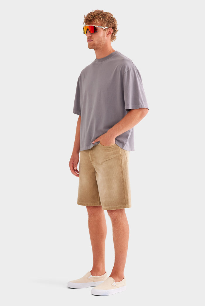 Supersized Cotton T-Shirt - Pigment Dyed Dark Grey