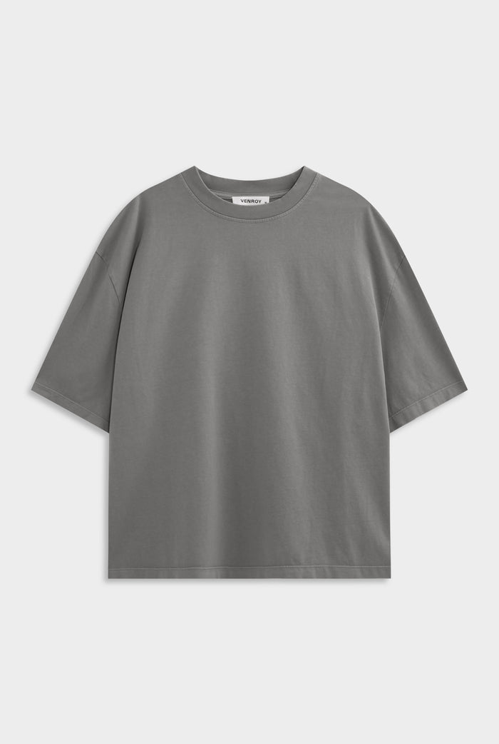 Supersized Cotton T-Shirt - Pigment Dyed Dark Grey