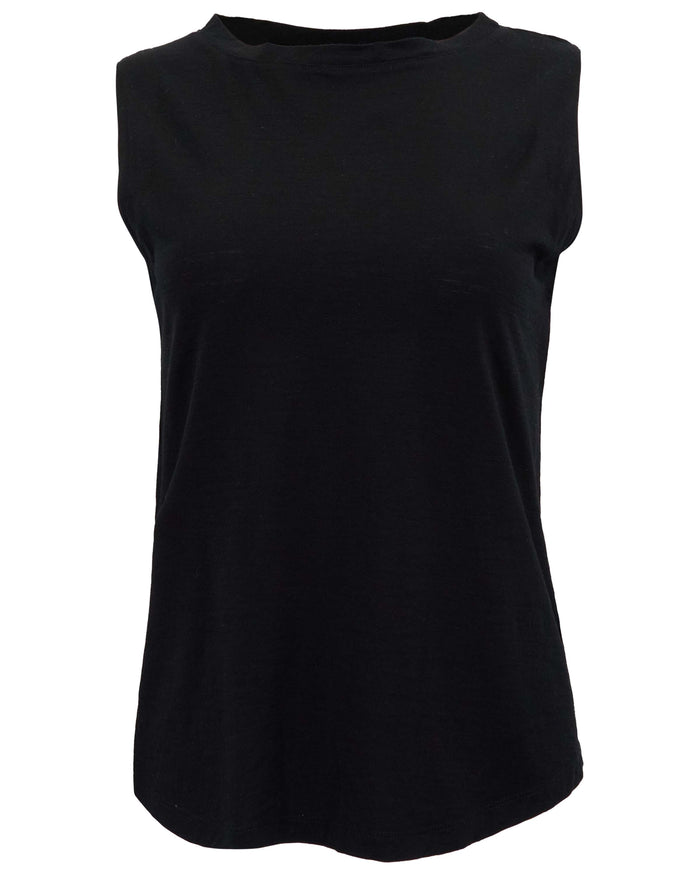 TARA BLACK WOMENS MUSCLE TANK