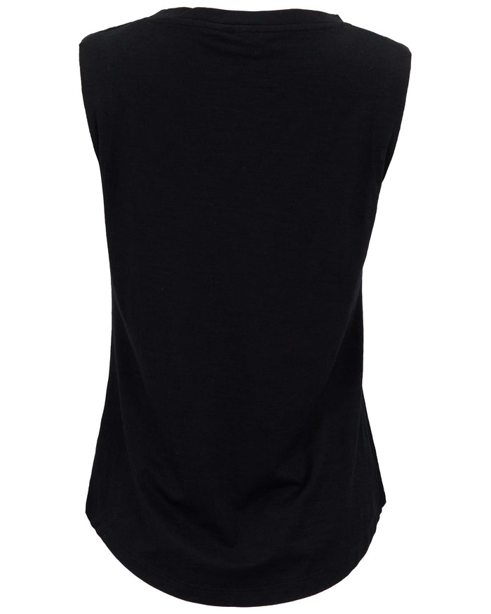 TARA BLACK WOMENS MUSCLE TANK