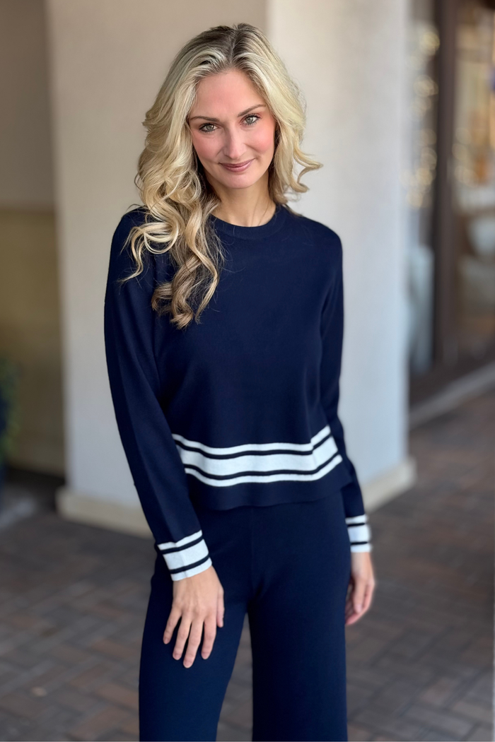 The Blue Tide Stripe Knit Top
