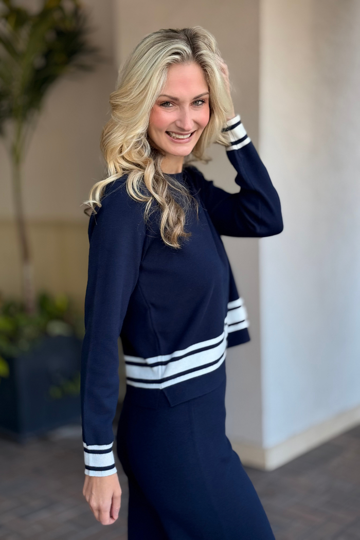 The Blue Tide Stripe Knit Top