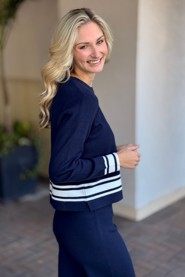 The Blue Tide Stripe Knit Top