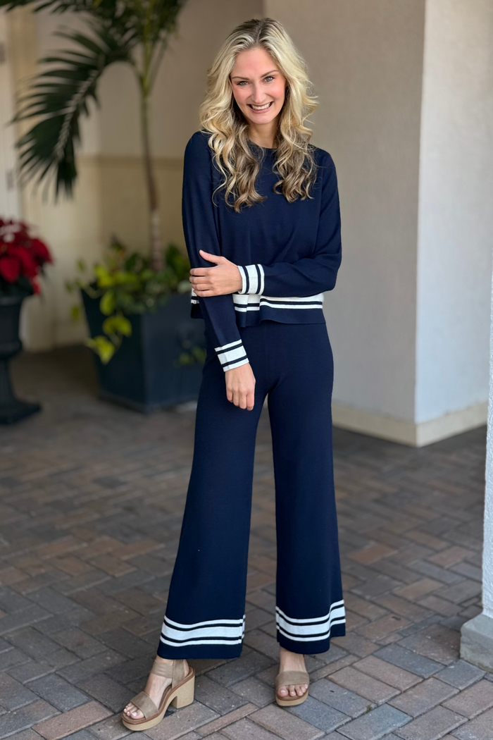 The Blue Tide Stripe Knit Top