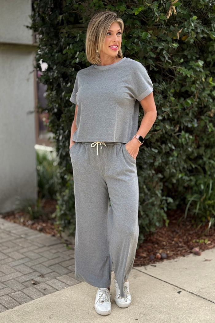The Cozy Cloud Knit Lounge Set – Grey