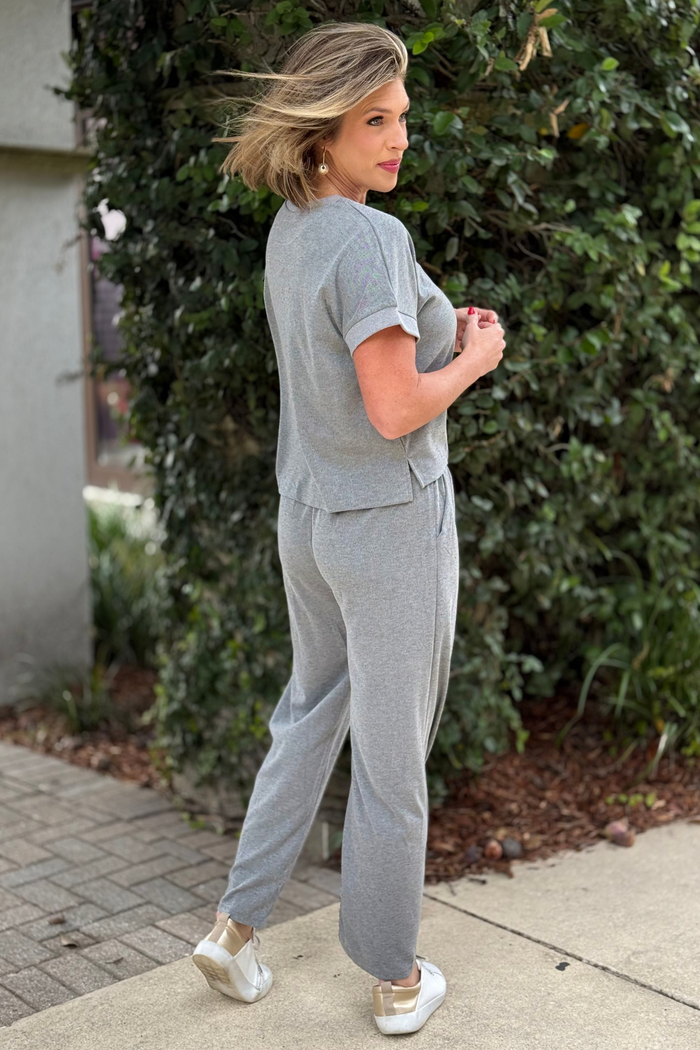 The Cozy Cloud Knit Lounge Set – Grey
