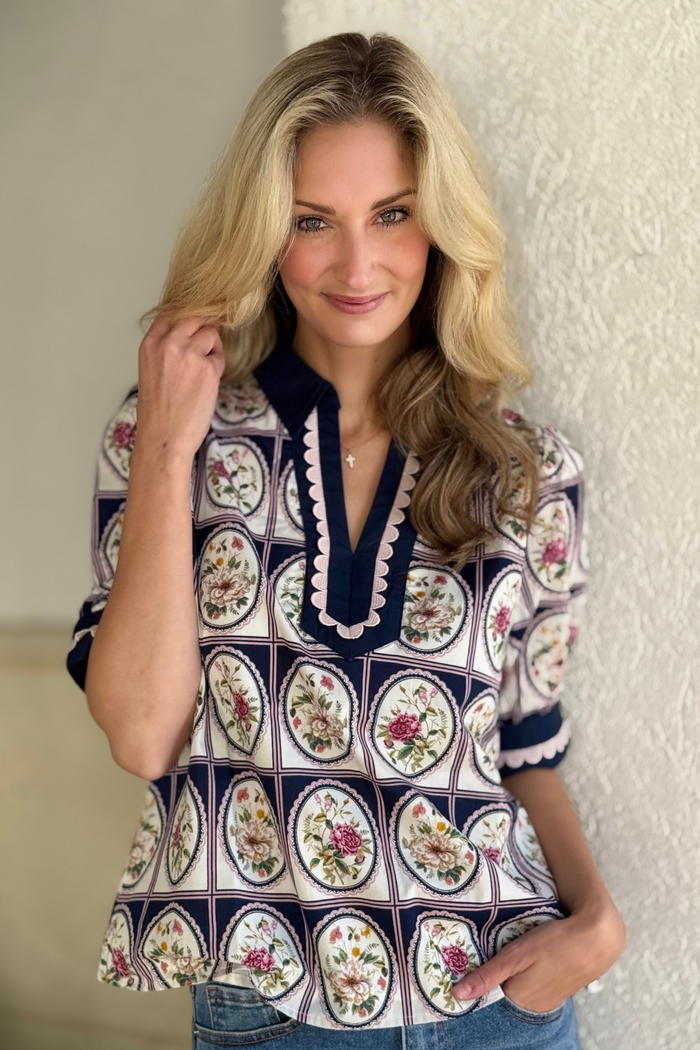The Garden Estate Scallop Trim Top