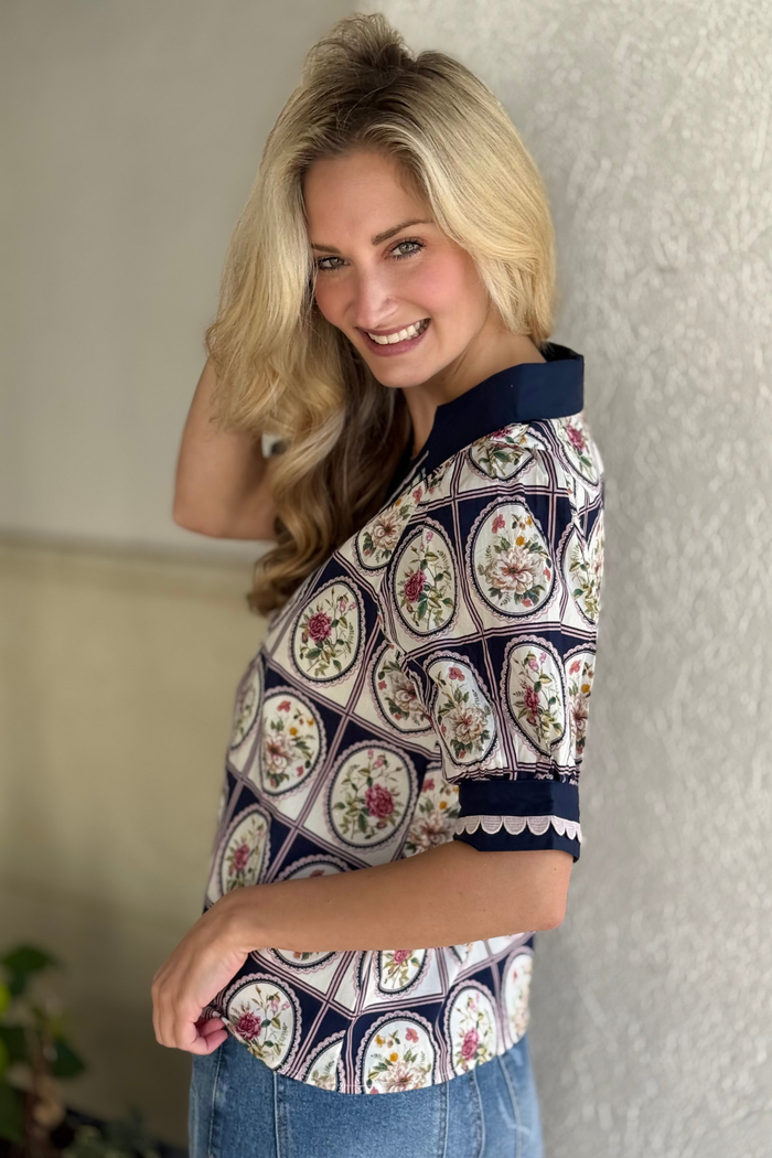 The Garden Estate Scallop Trim Top