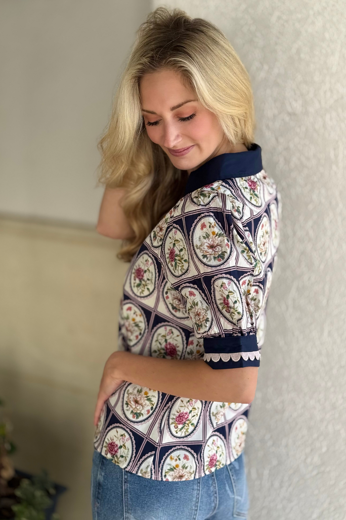 The Garden Estate Scallop Trim Top