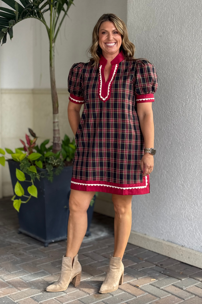 The Holly Plaid Mini Dress
