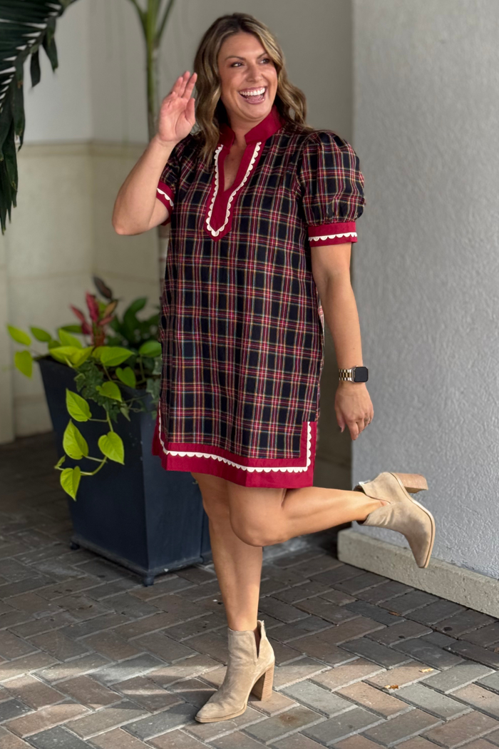 The Holly Plaid Mini Dress