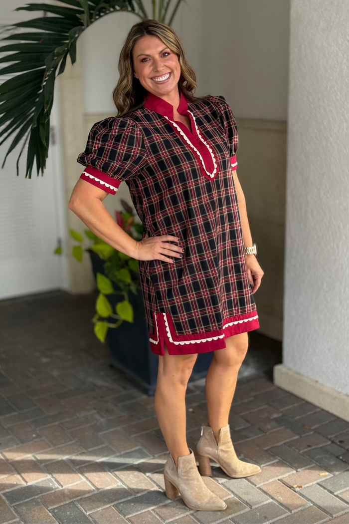 The Holly Plaid Mini Dress