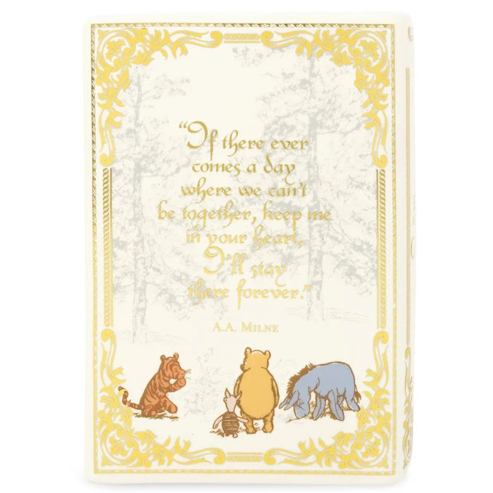 Quote in the back of the vase reads: If there ever comes a day where we can't be together, keep me in your heart. I'll stay there forever.