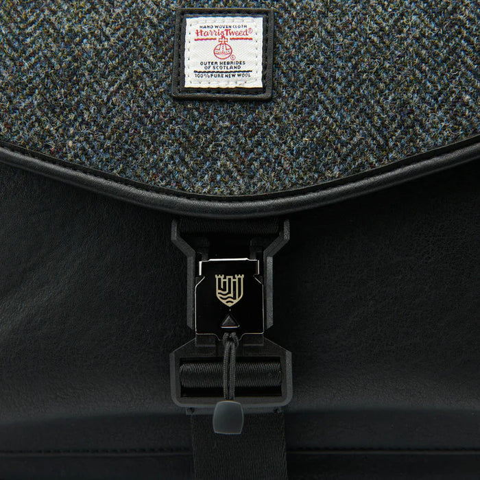 The Laptop Satchel - Black and Grey Herringbone