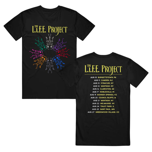 The Life Project 2022 - Tour Black T-Shirt front and back