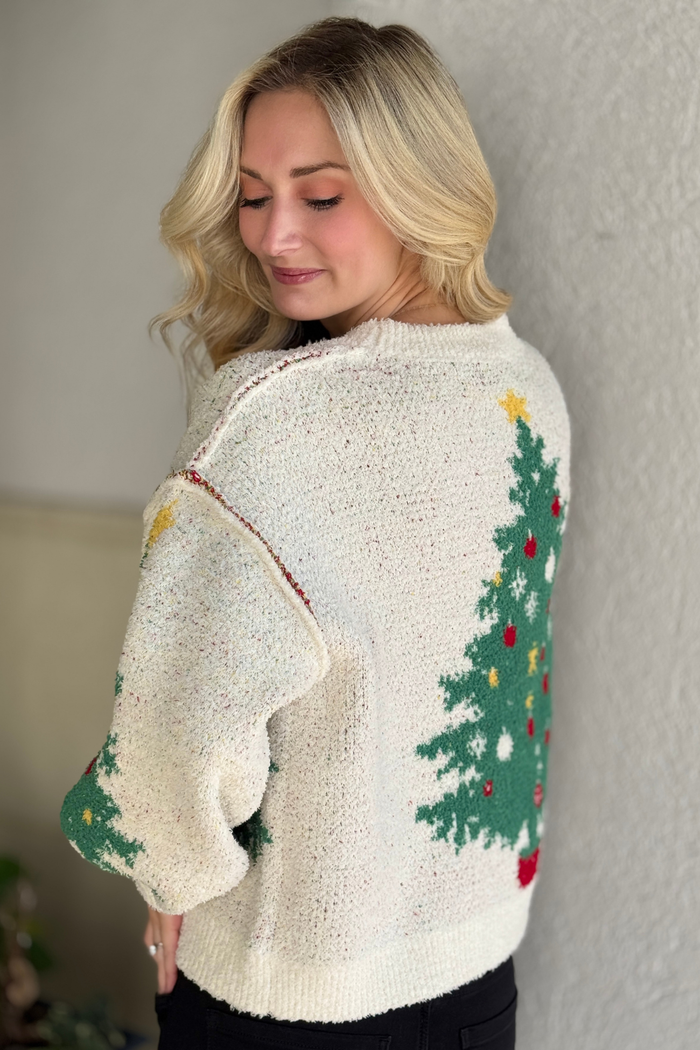 The Merry Evergreen Button-Up Cardigan