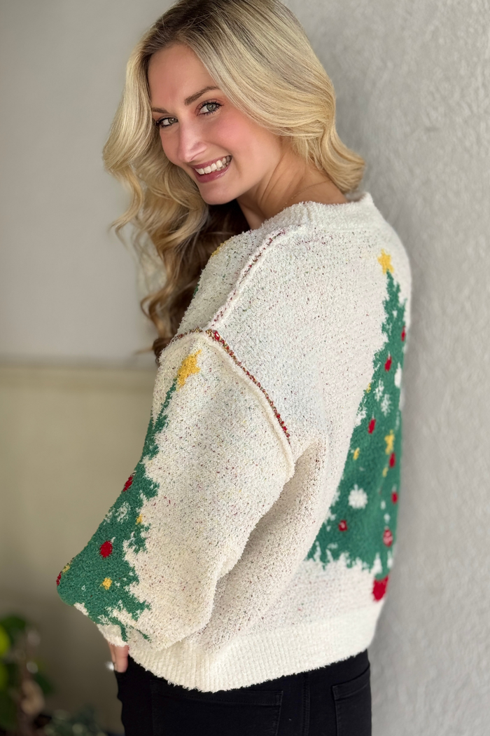 The Merry Evergreen Button-Up Cardigan