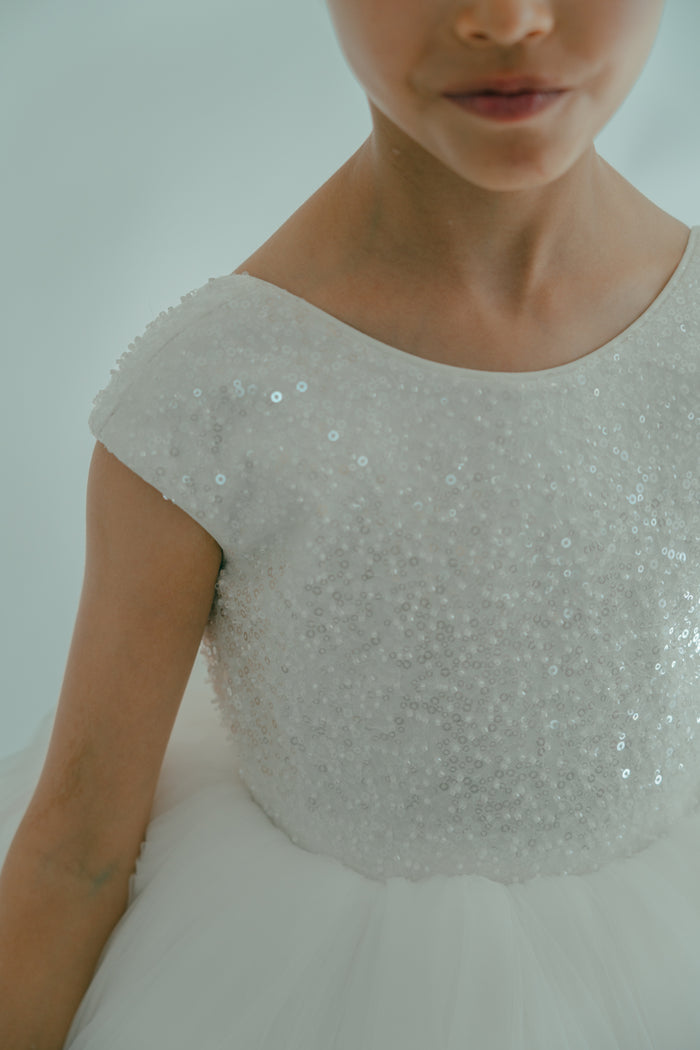 close up details natalie dress luxury white gowns for children