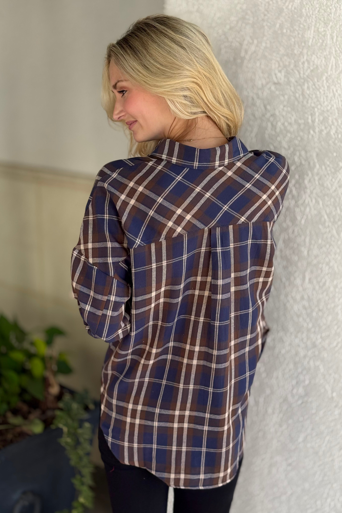 The Navy Highland Plaid Pocket Button Down