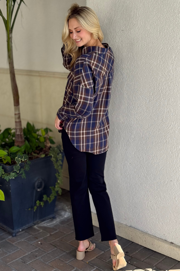 The Navy Highland Plaid Pocket Button Down