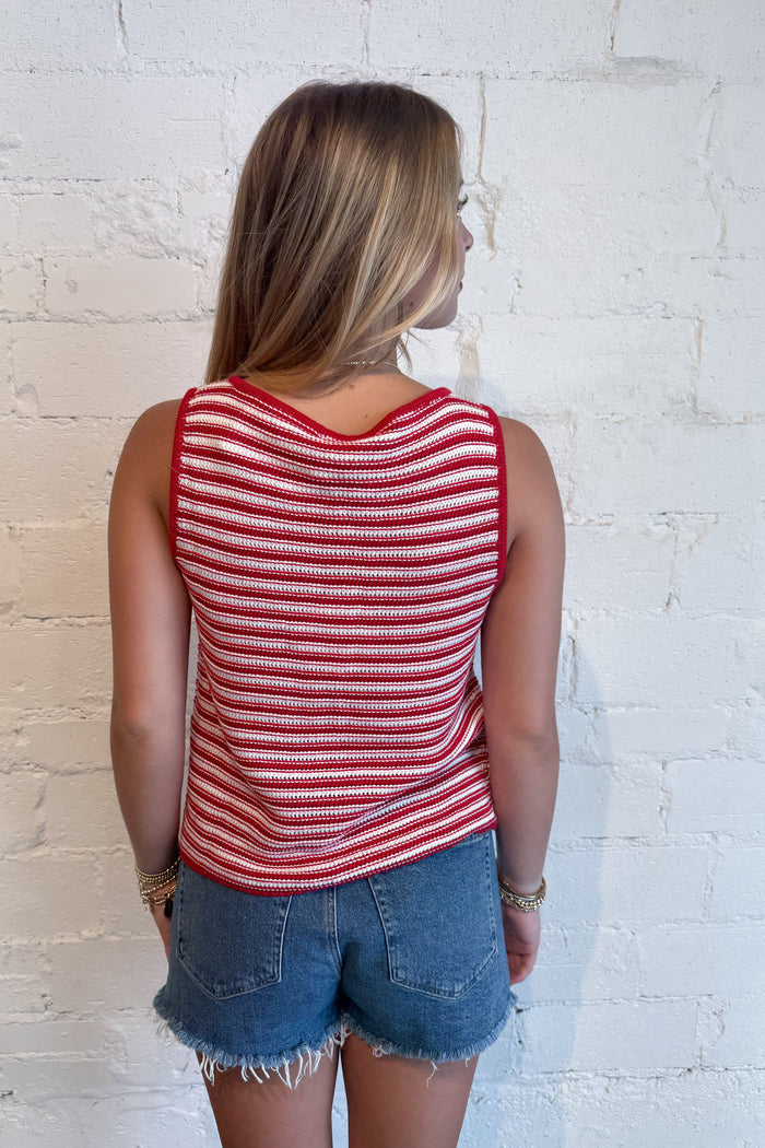 The Sideline Top Red Back, adeline boutique, dallas boutique, boutique