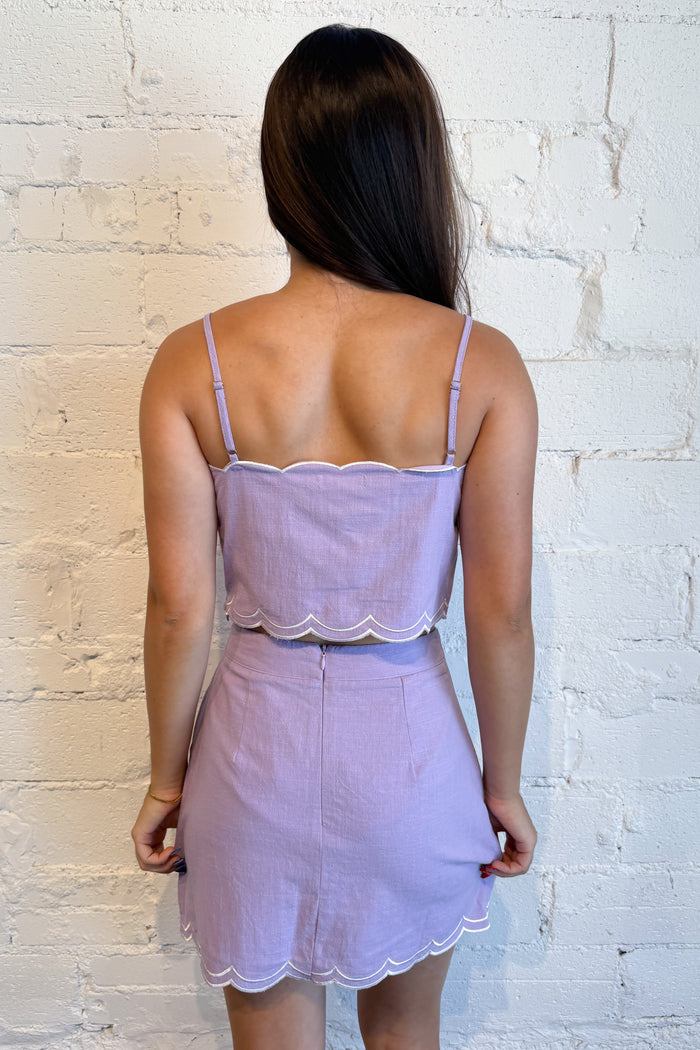 Thread Together Skirt Purple Back, adeline boutique, dallas boutique, boutique