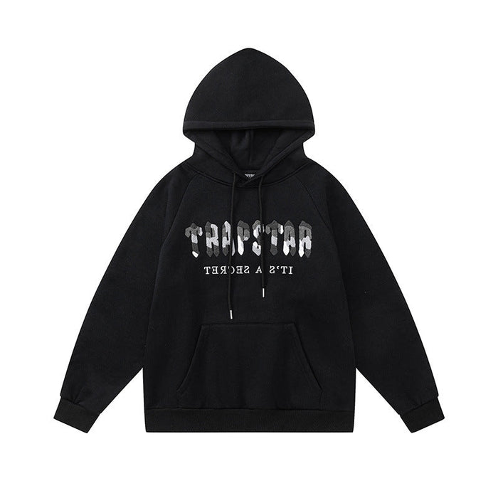 Trapstar Chenille Camo Decoded Hooded Anniversary Tracksuit Black