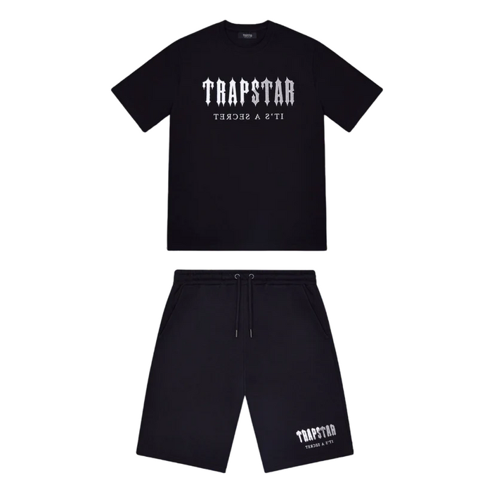 Trapstar Chenille Decoded Short Set Black/White